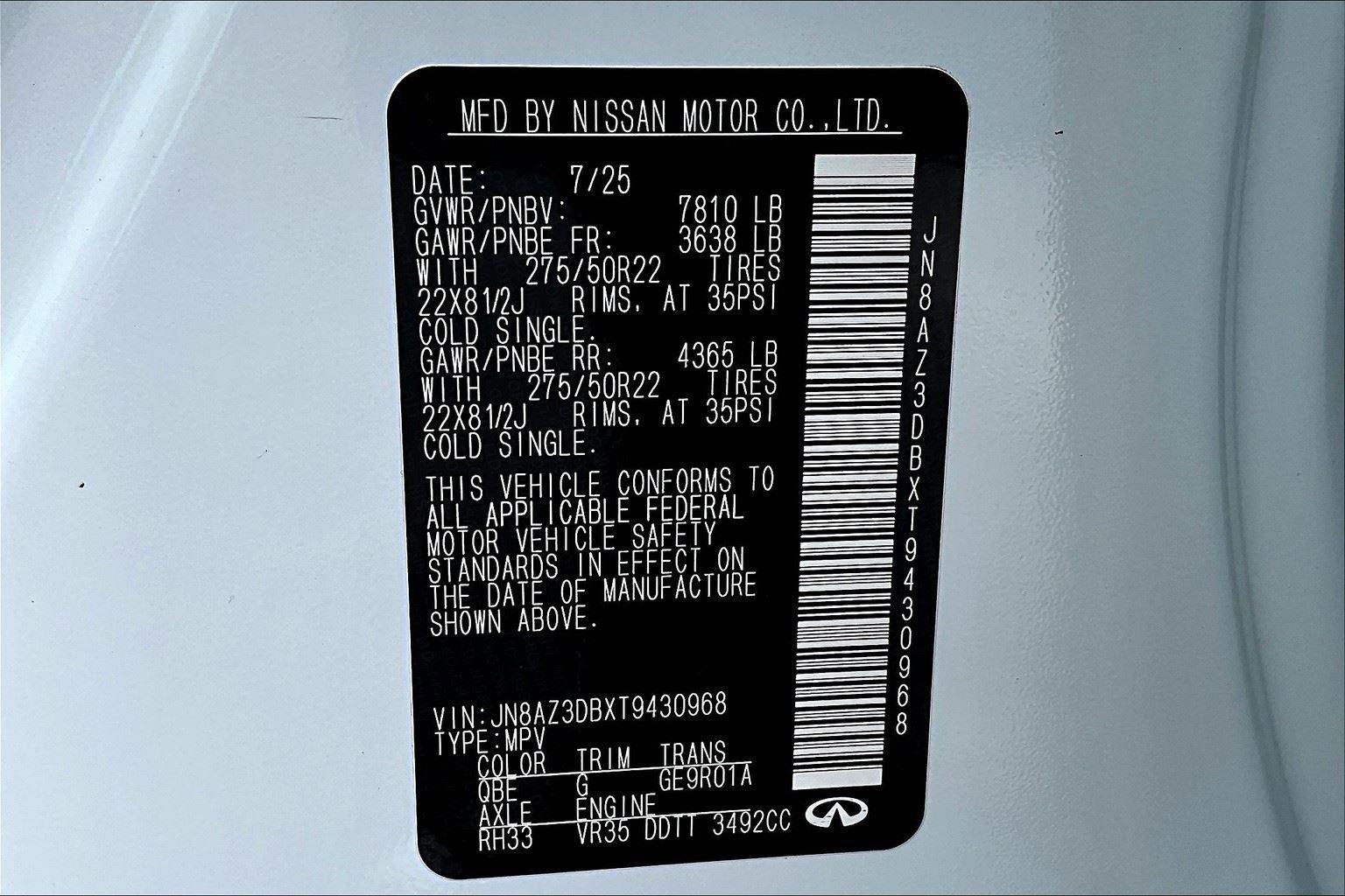 New 2026 INFINITI QX80 Sensory image 18