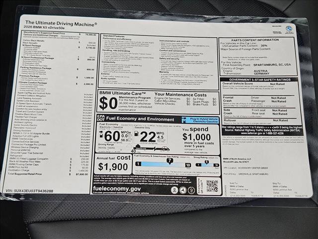 New 2026 BMW X5 xDrive50e w/ M Sport Package AWD/4WD image 17