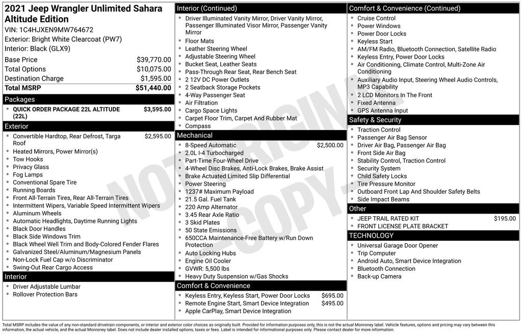 Used 2021 Jeep Wrangler Unlimited Sahara image 2