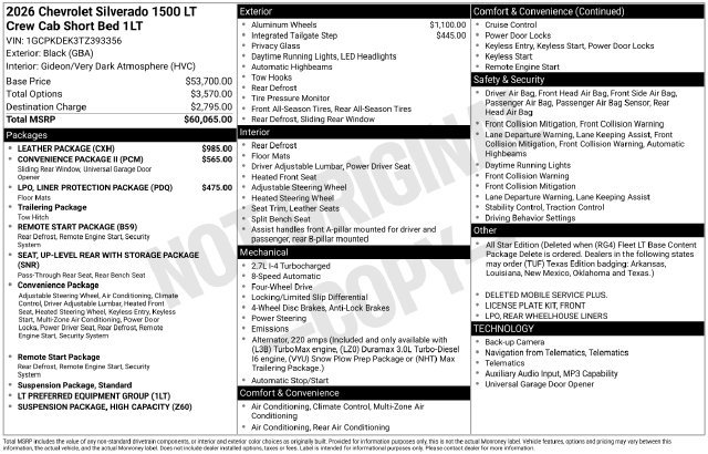 New 2026 Chevrolet Silverado 1500 LT w/ Leather Package AWD/4WD image 4