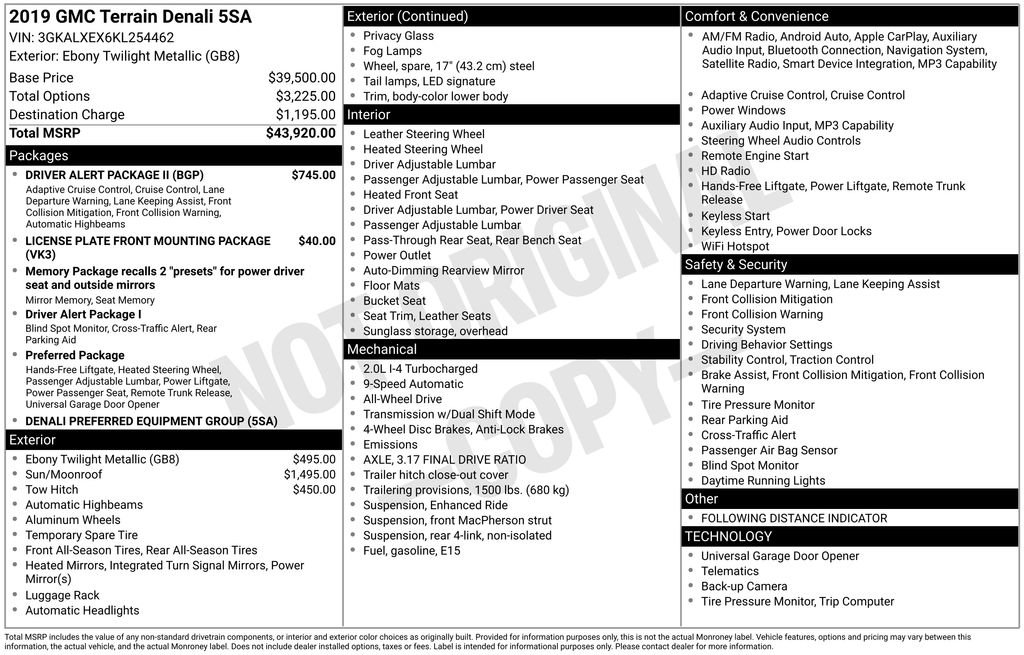 Certified 2019 GMC Terrain Denali w/ Driver Alert Package II AWD/4WD image 5