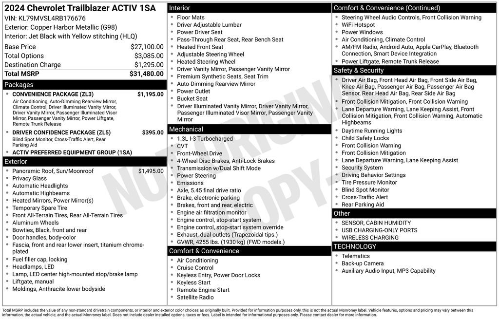 Used 2024 Chevrolet TrailBlazer ACTIV w/ Convenience Package FWD image 6