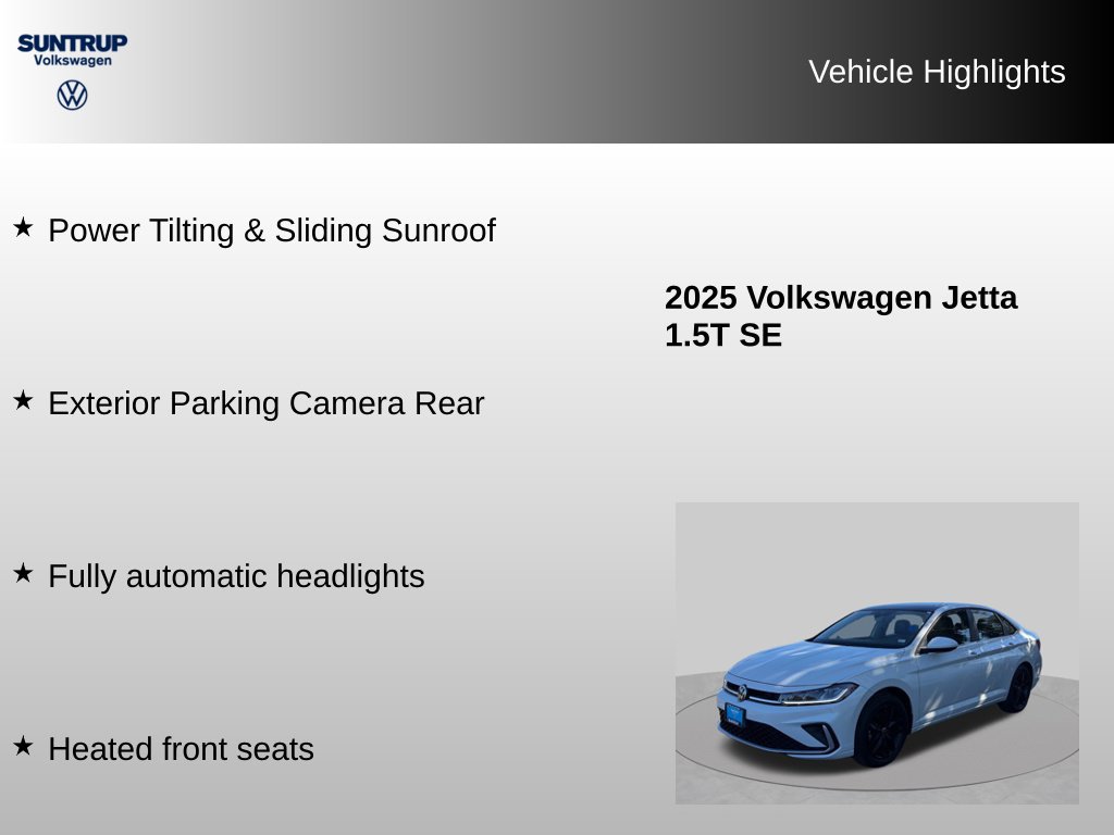 Used 2025 Volkswagen Jetta SE w/ Sunroof Package FWD image 16