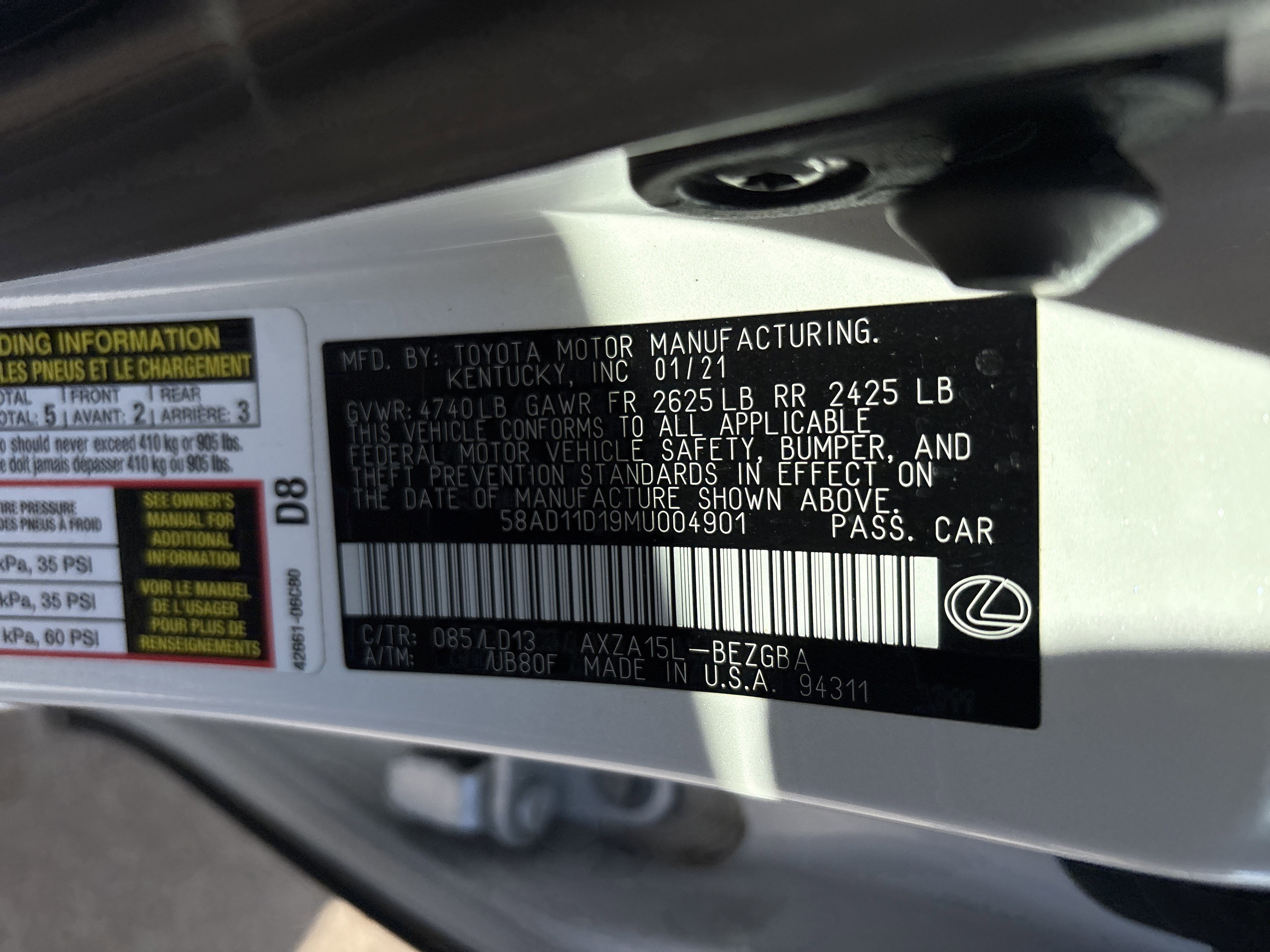 Used 2021 Lexus ES 250 w/ Premium Package image 35