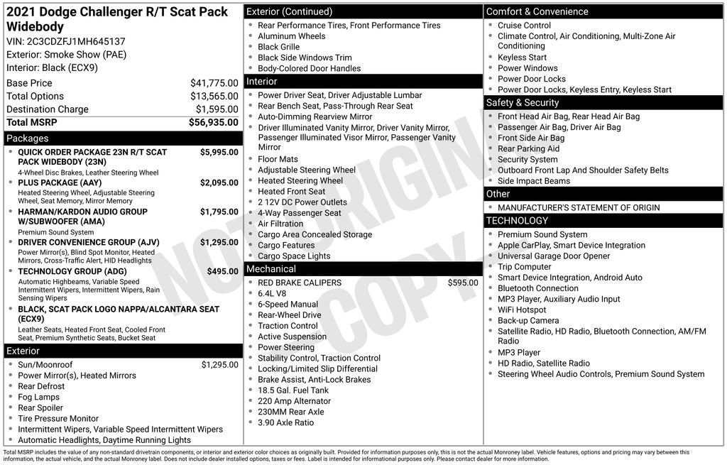 Used 2021 Dodge Challenger R/T Scat Pack RWD image 37