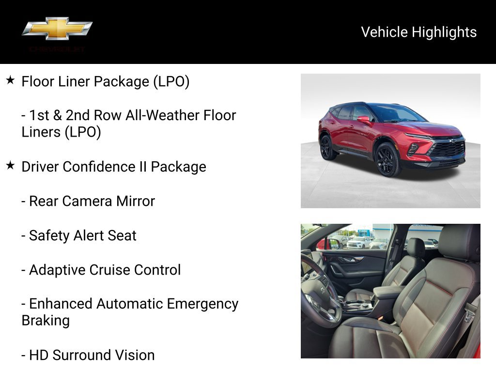 Certified 2024 Chevrolet Blazer RS w/ Driver Confidence II Package AWD/4WD image 20