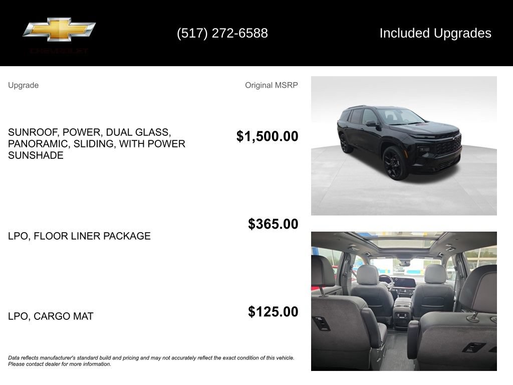 Used 2025 Chevrolet Traverse RS w/ LPO, Floor Liner Package AWD/4WD image 5