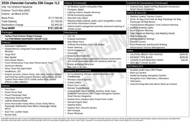 Used 2026 Chevrolet Corvette Z06 RWD image 5