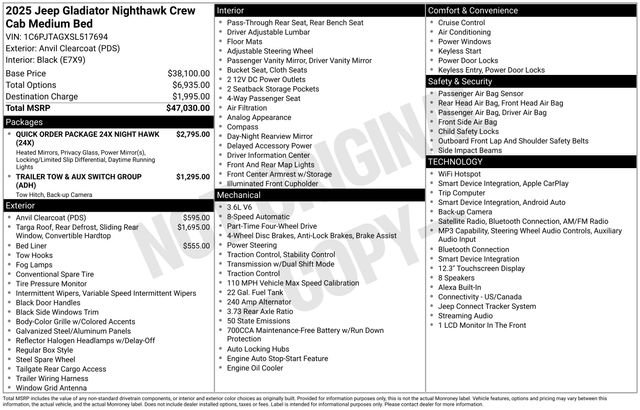 Used 2025 Jeep Gladiator Sport AWD/4WD image 3