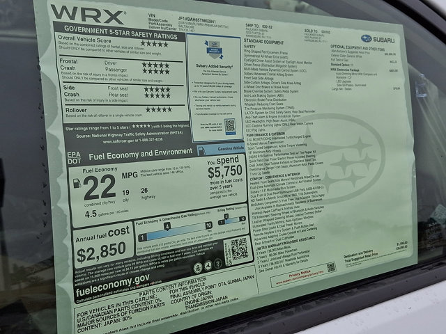 New 2026 Subaru WRX Premium image 16