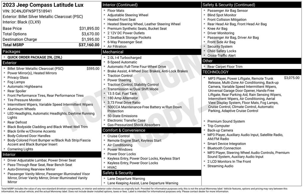 Certified 2023 Jeep Compass Latitude AWD/4WD image 41