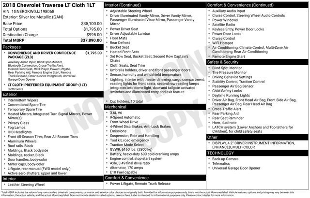 Used 2018 Chevrolet Traverse LT image 50