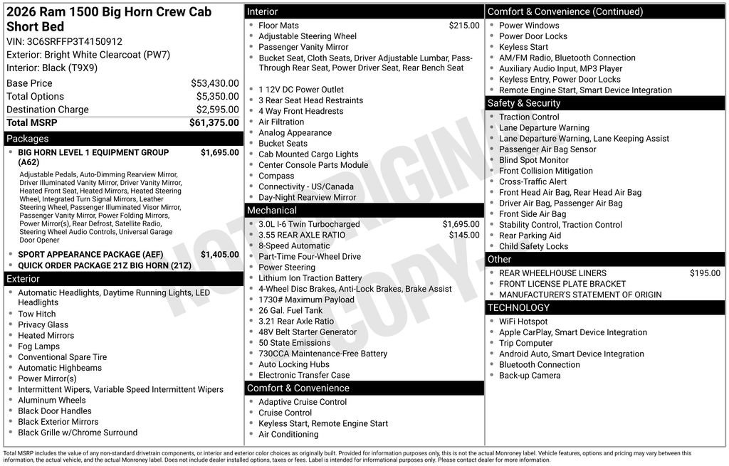 New 2026 RAM 1500 Big Horn AWD/4WD image 4