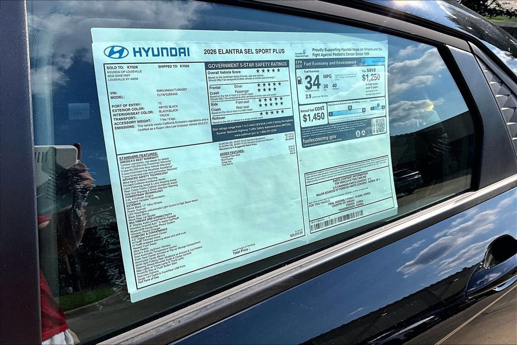 New 2026 Hyundai Elantra SEL Sport FWD image 15