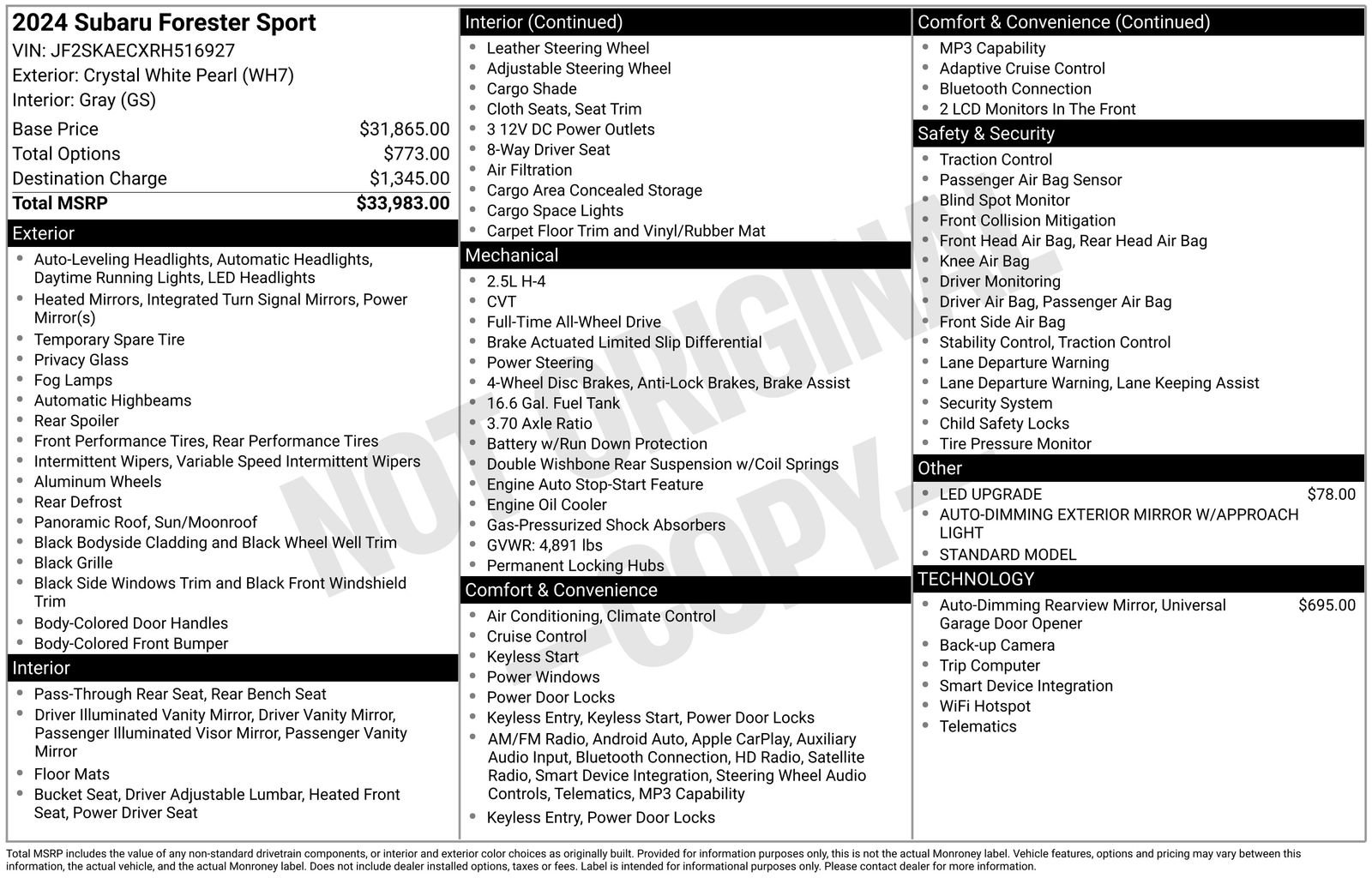 Certified 2024 Subaru Forester Sport AWD/4WD image 31