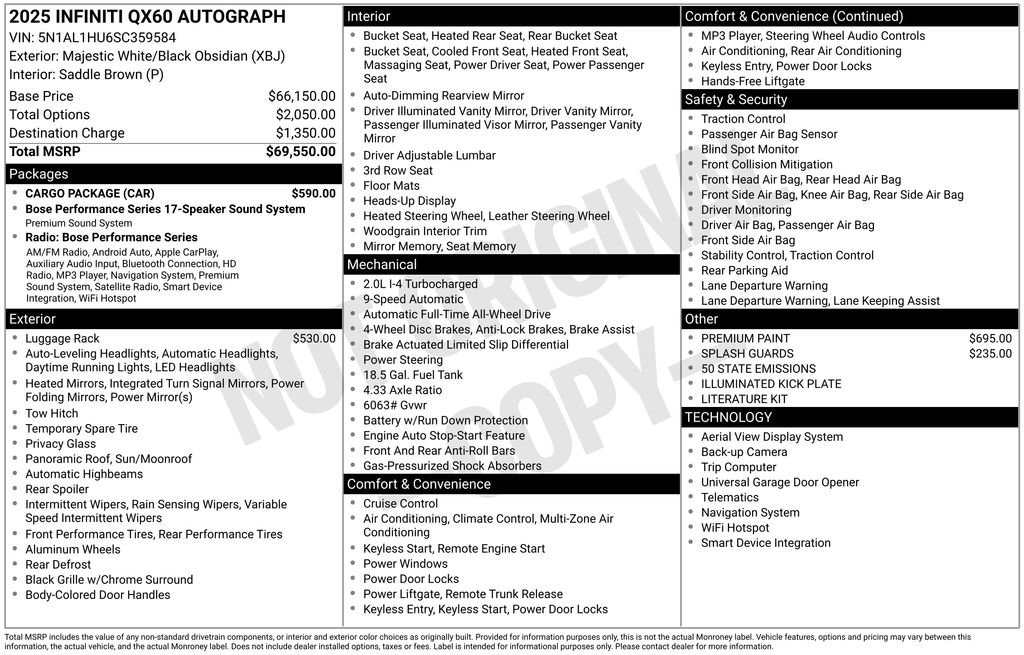 Used 2025 INFINITI QX60 Autograph w/ Cargo Package image 11