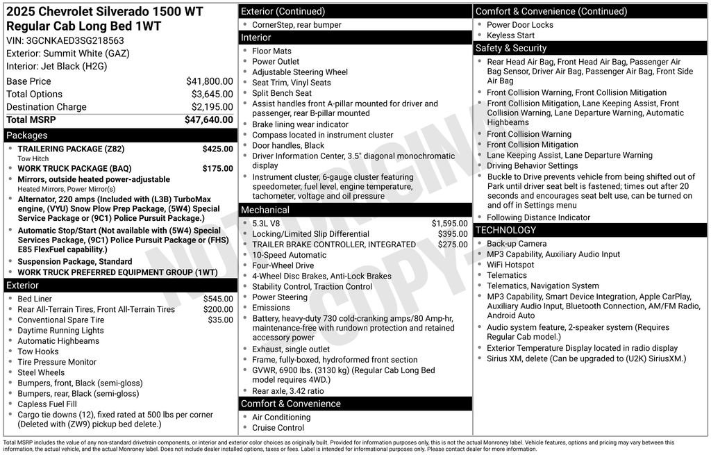 Used 2025 Chevrolet Silverado 1500 W/T w/ Trailering Package AWD/4WD image 5