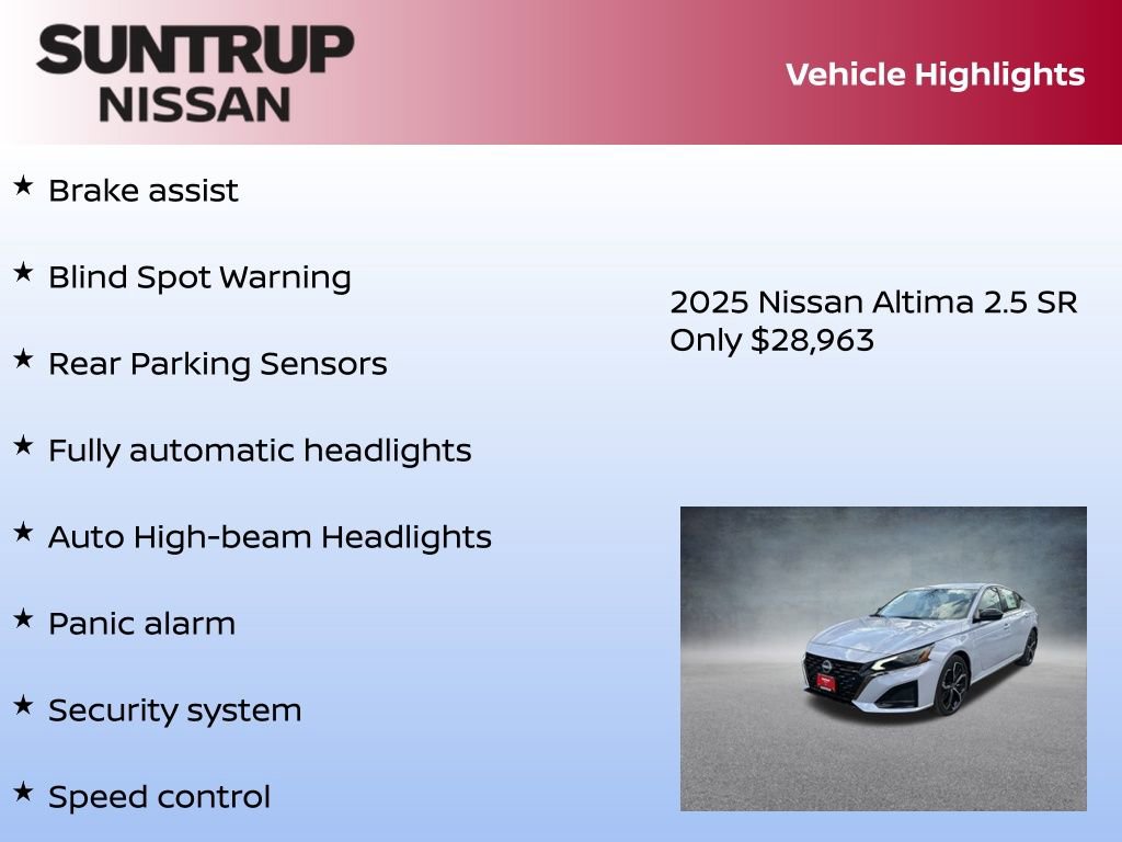 New 2025 Nissan Altima 2.5 SR image 30