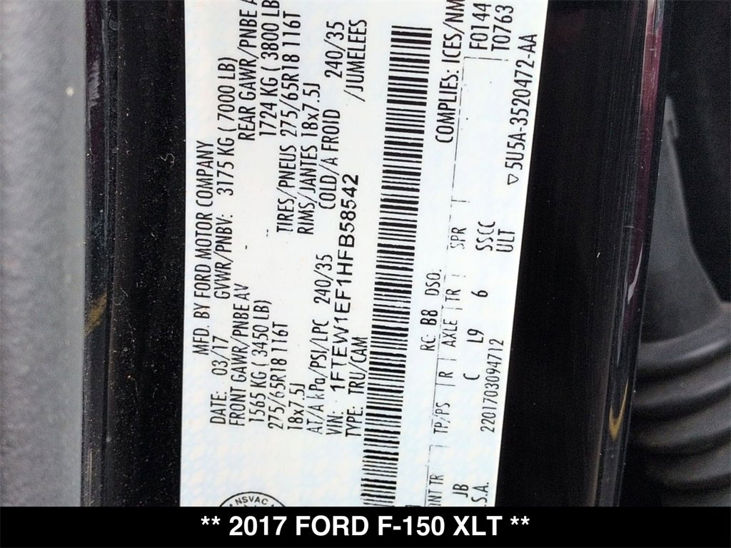 Used 2017 Ford F150 XLT w/ Equipment Group 302A Luxury image 28