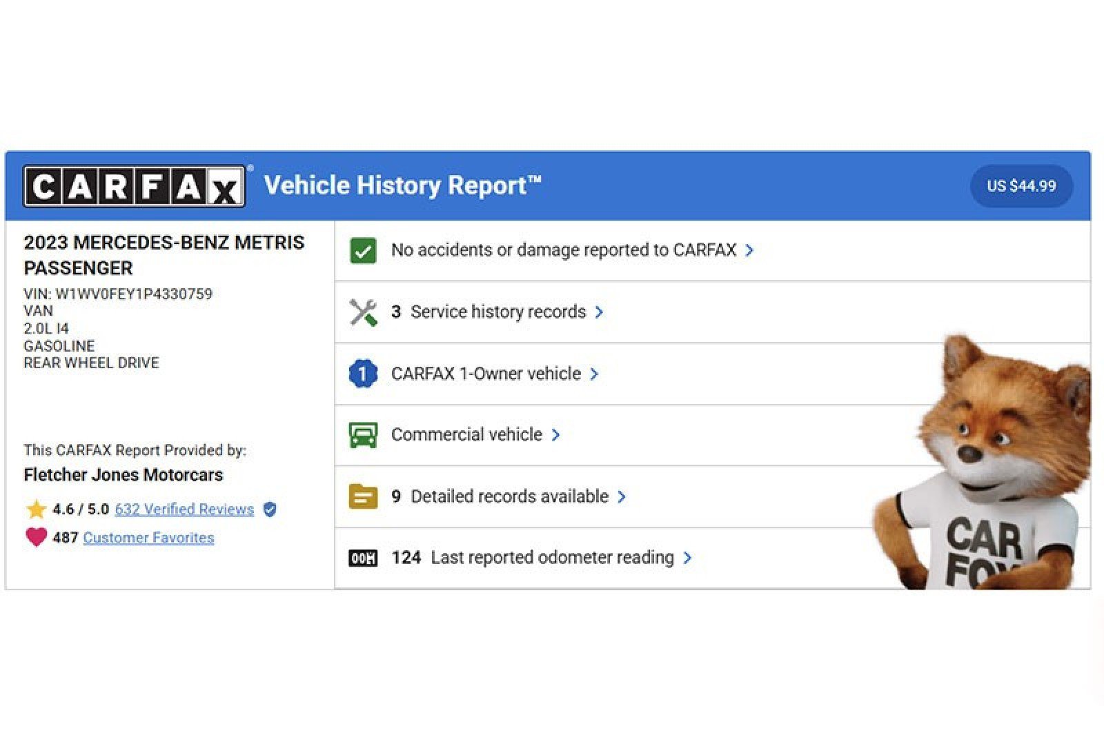 Used 2023 Mercedes-Benz Metris Standard Roof 126 Wheelbase image 2