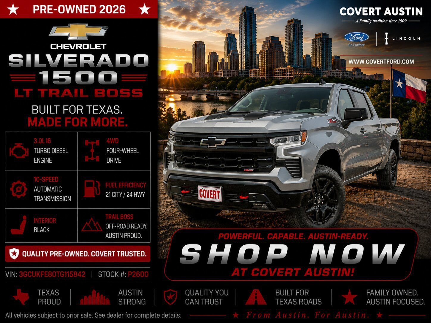 Used 2026 Chevrolet Silverado 1500 LT Trail Boss w/ Convenience Package II AWD/4WD image 1