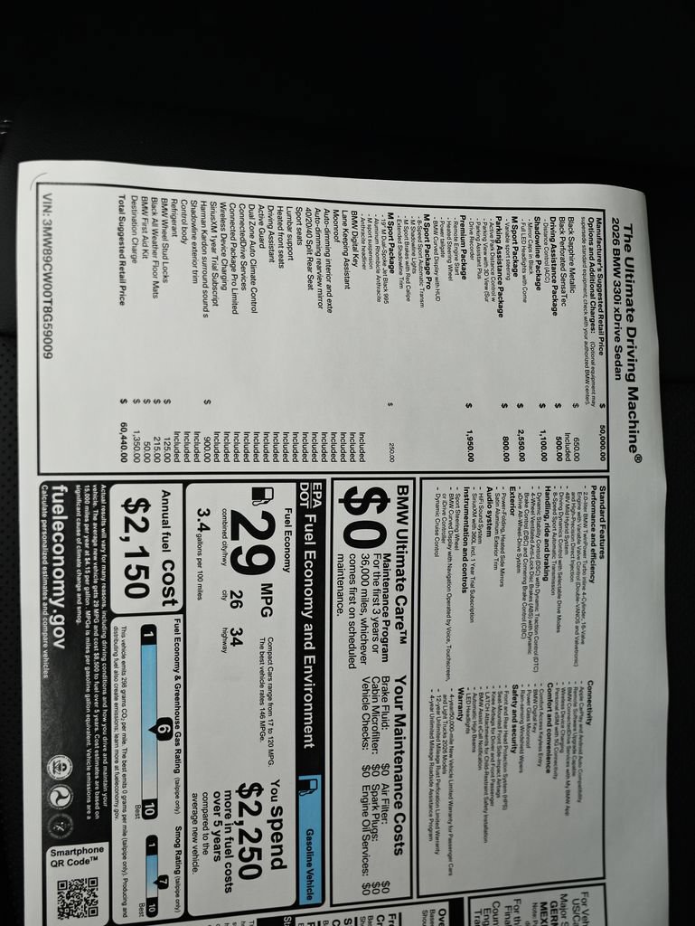 New 2026 BMW 330i xDrive Sedan w/ M Sport Package AWD/4WD image 24