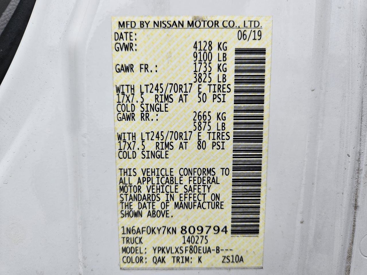 Used 2019 Nissan NV 2500 SV RWD image 48