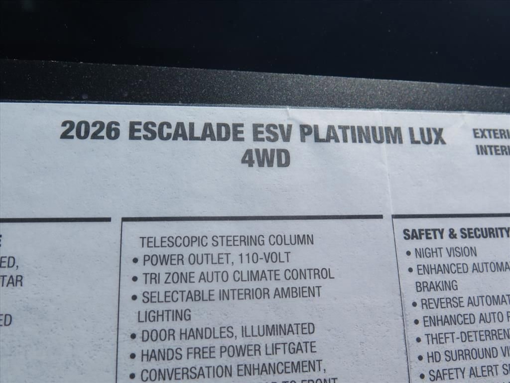 New 2026 Cadillac Escalade ESV Platinum Luxury AWD/4WD image 9