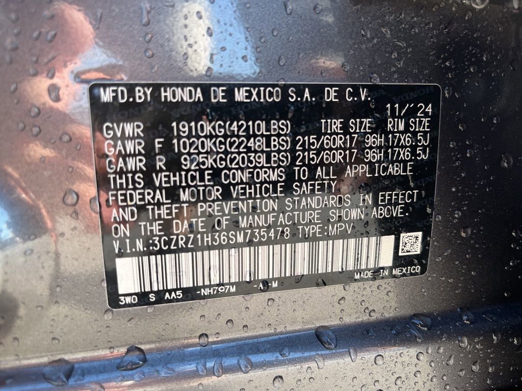 Certified 2025 Honda HR-V LX image 9