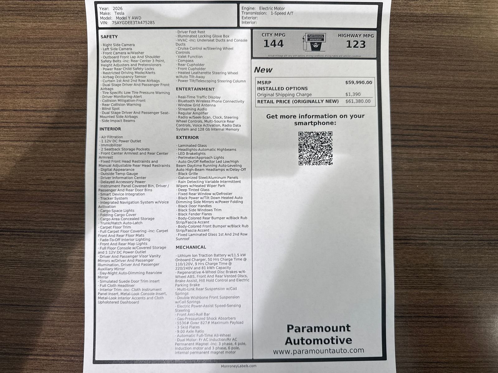 Used 2026 Tesla Model Y Long Range AWD/4WD image 4