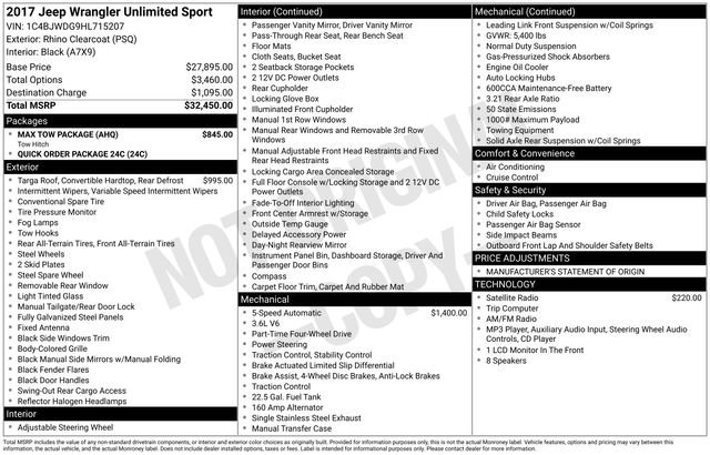 Used 2017 Jeep Wrangler Unlimited Sport w/ Max Tow Package image 4