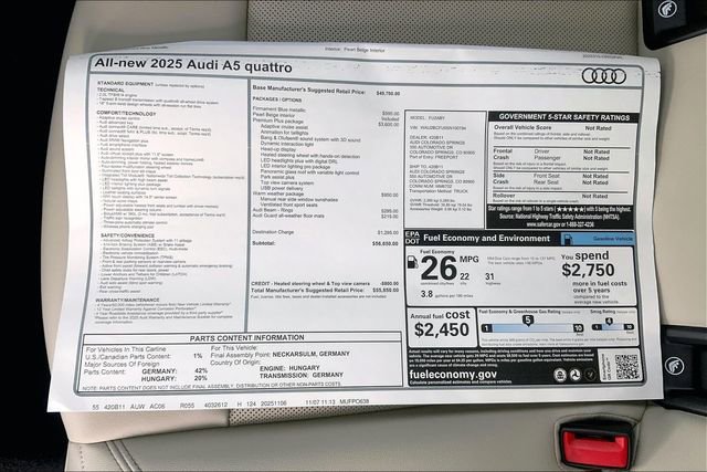New 2025 Audi A5 2.0T Premium Plus image 13