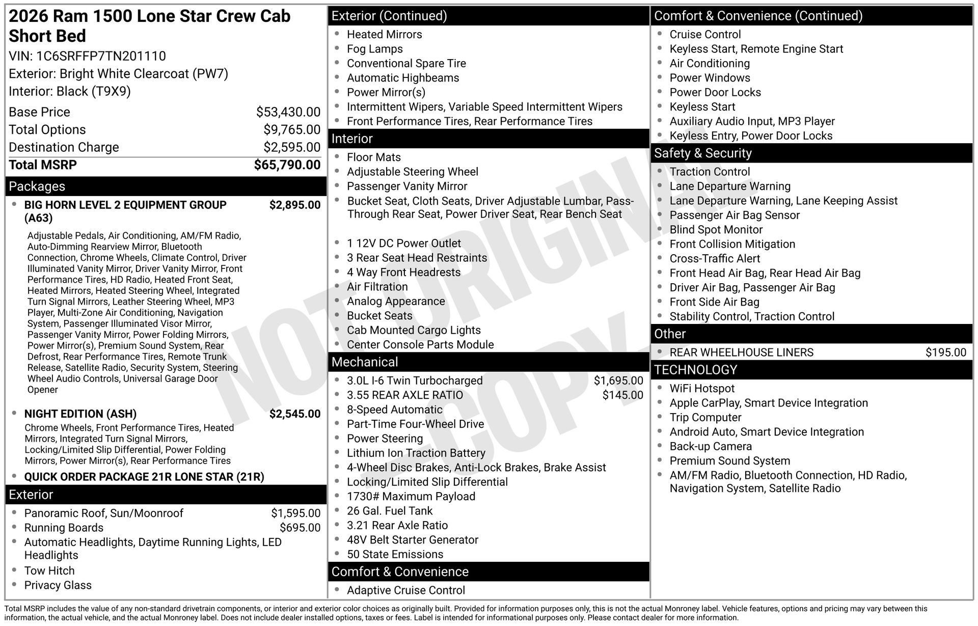 New 2026 RAM 1500 Lone Star AWD/4WD image 3