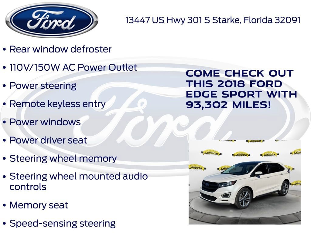 Certified 2018 Ford Edge Sport w/ Equipment Group 401A image 32