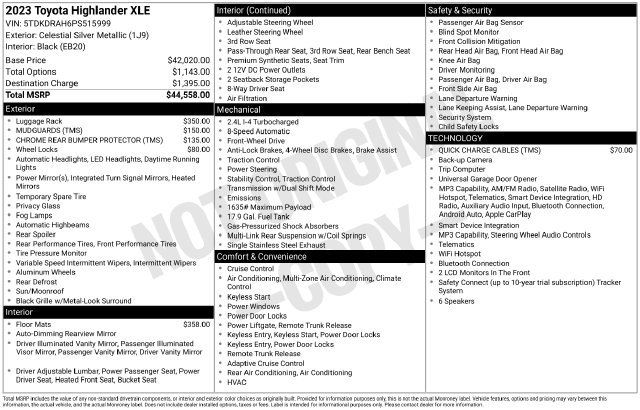 Used 2023 Toyota Highlander XLE FWD image 33