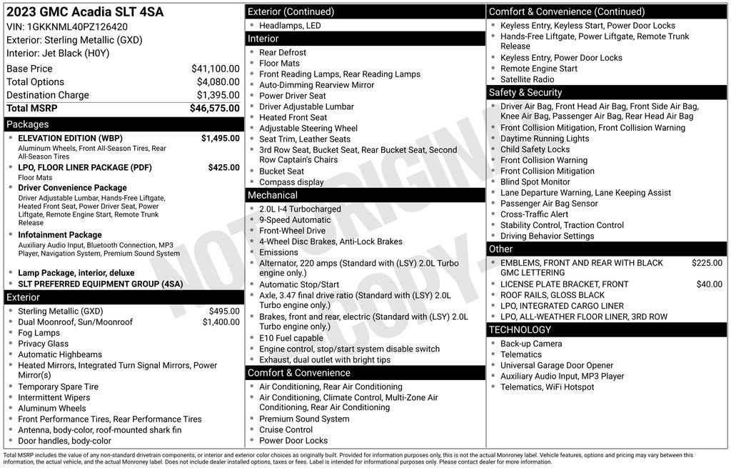 Used 2023 GMC Acadia SLT w/ Elevation Edition image 2