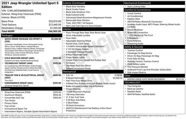 Used 2021 Jeep Wrangler Unlimited Sport image 13