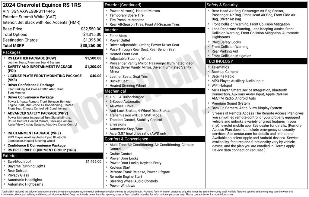 Used 2024 Chevrolet Equinox RS w/ RS Leather Package AWD/4WD image 11