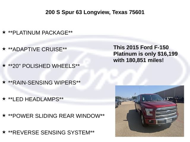 Used 2015 Ford F150 Platinum w/ Equipment Group 701A Luxury AWD/4WD image 20