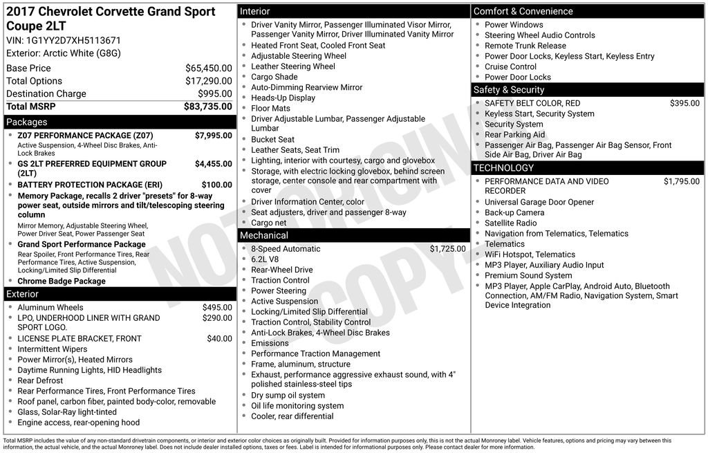 Used 2017 Chevrolet Corvette Grand Sport w/ Z07 Performance Package RWD image 42
