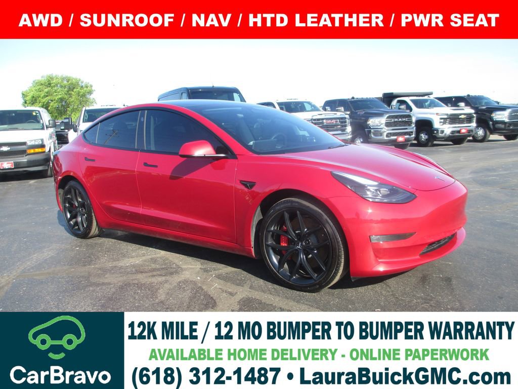Used 2022 Tesla Model 3 Performance AWD/4WD image 1