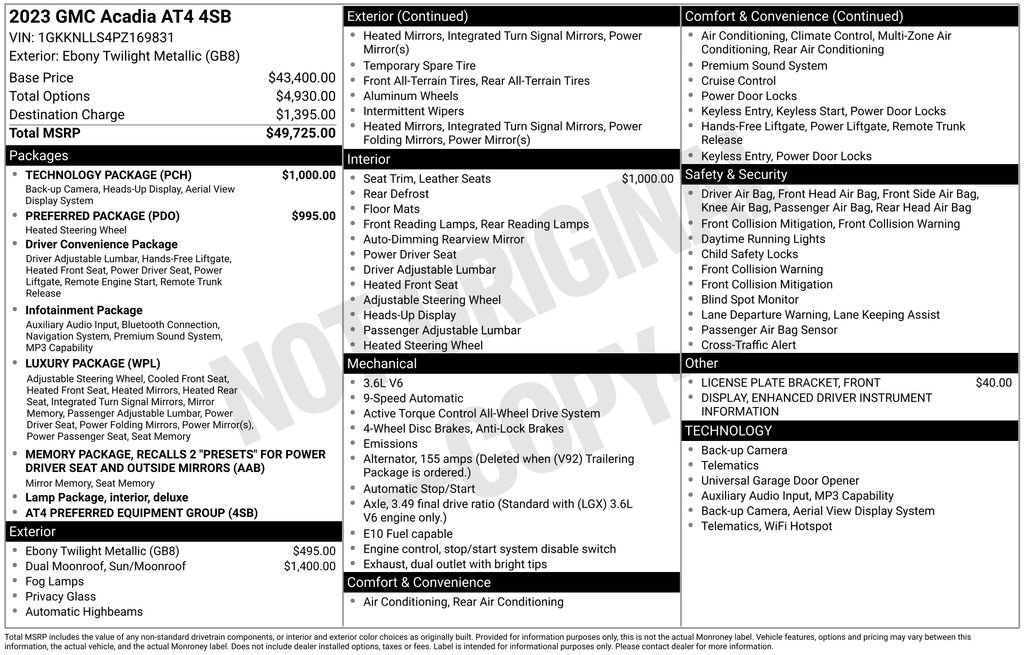 Used 2023 GMC Acadia AT4 w/ Technology Package AWD/4WD image 38