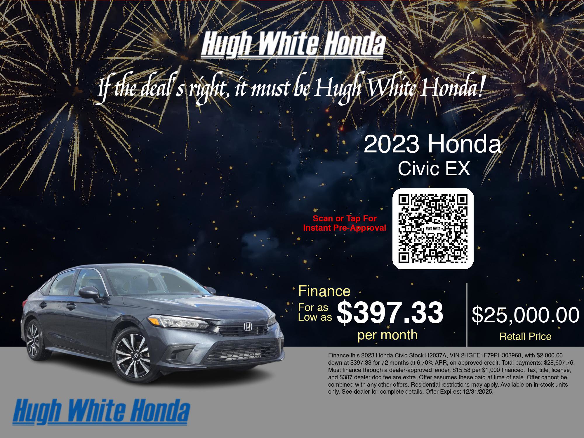 Used 2023 Honda Civic EX image 3