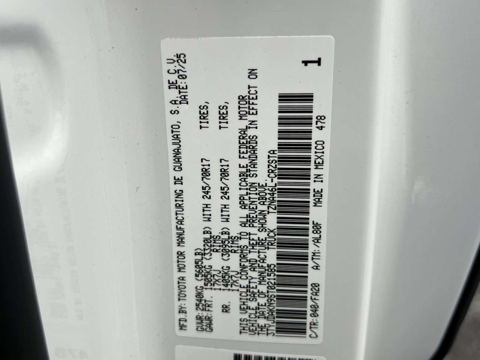 New 2025 Toyota Tacoma SR image 20