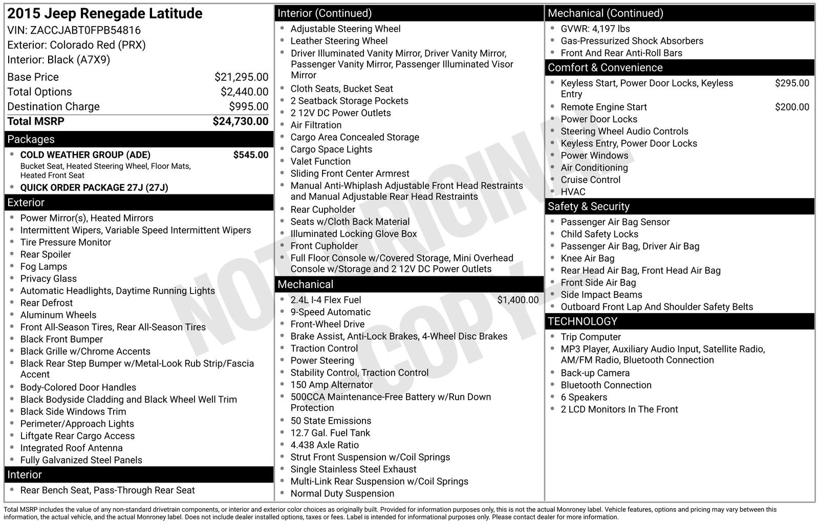 Used 2015 Jeep Renegade Latitude w/ Cold Weather Group FWD image 19