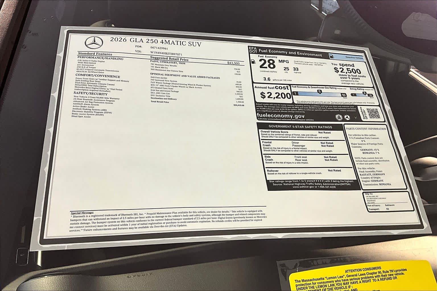 New 2026 Mercedes-Benz GLA 250 4MATIC image 18