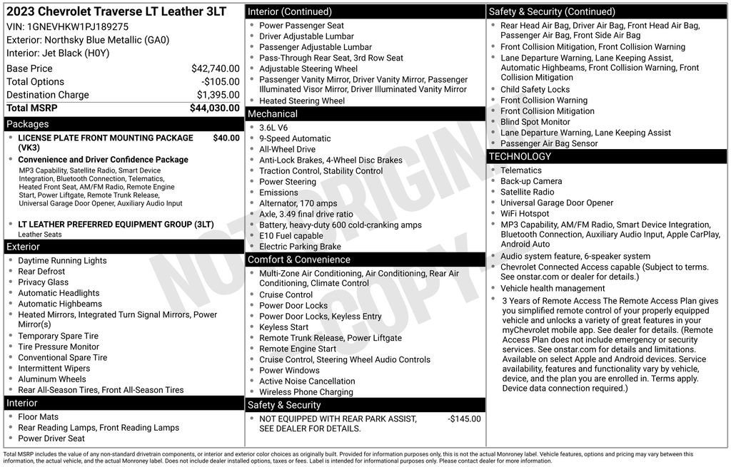 Used 2023 Chevrolet Traverse LT AWD/4WD image 17