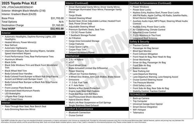 Certified 2025 Toyota Prius XLE FWD image 28