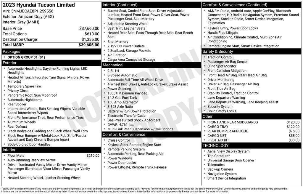 Certified 2023 Hyundai Tucson Limited AWD/4WD image 46