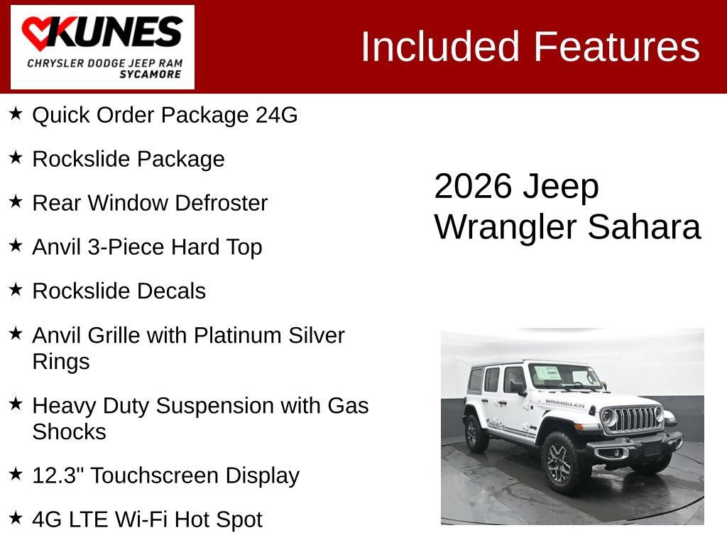 New 2026 Jeep Wrangler Unlimited Sahara w/ Rockslide Package AWD/4WD image 2